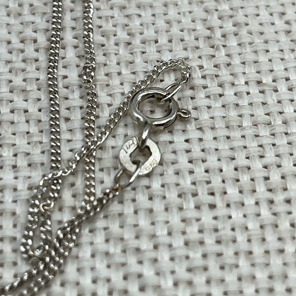 Vintage Sterling Silver Flip-Flop Pendant Necklace with Flamingo & Crystals, 18” - Picture 9 of 15